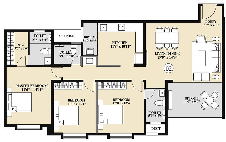 Kolte Patil Verve Goregaon West 1 BHK Plan